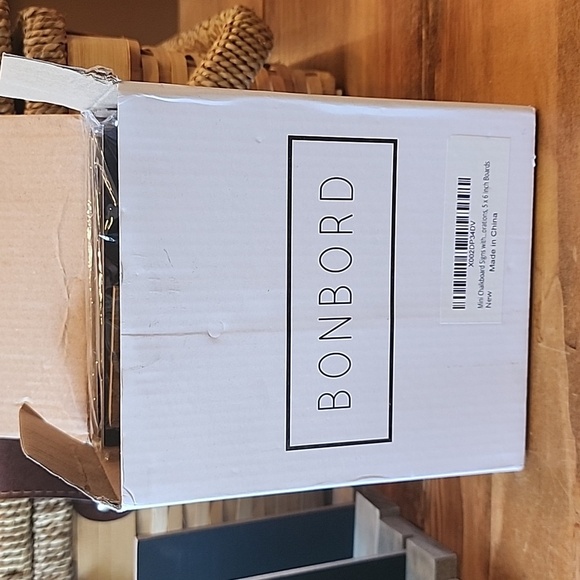 6-5 X 6 Inch Mini Tabletop Chalkboard Signs with Vintage Style Wood Base Stands - Picture 2 of 4